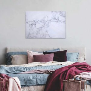 Bricoflor Marmor Leinwand Bild In Weiß Und Grau Canvas Keilrahmen Bild In Marmoroptik Ideal Für Badezimmer Carrara Marmorbild Für Schlafzimmer