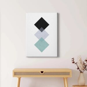 Bricoflor Mid Century Bild Modernes Wandbild Mit Geometrischem Design Ideal Für Wohnzimmer Und Schlafzimmer Grafik Bild Auf Leinwand Im Hochformat