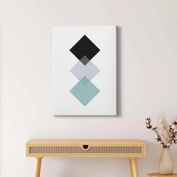 Bricoflor Mid Century Bild Modernes Wandbild Mit Geometrischem Design Ideal Für Wohnzimmer Und Schlafzimmer Grafik Bild Auf Leinwand Im Hochformat