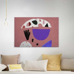 Bricoflor Mid Century Wandbild In Malve Und Lila Skandinavisches Leinwandbild Im Terrazzo Stil Scandi Bild Auf Leinwand Für Bade Und Schlafzimmer