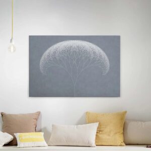 Bricoflor Modernes Wandbild In Grau Und Weiß Leinwandbild Mit Pusteblume Im Grafischen Stil Graues Bild Auf Leinwand Ideal Für Schlaf Und Wohnzimmer