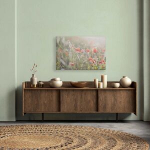 Bricoflor Mohnblumen Bilder Auf Leinwand Im Landhausstil Deko Wandbild Mit Blumenwiese In Sonne Leinwandbild Für Küche Und Flur