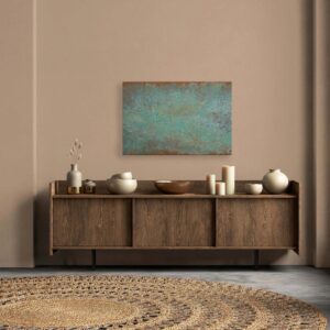 Bricoflor Patina Bild In 120 X 80 Cm Leinwand In Rost Optik Türkis Kupfer Deko Wandbild In Metall Optik Ideal Für Bad Und Küche