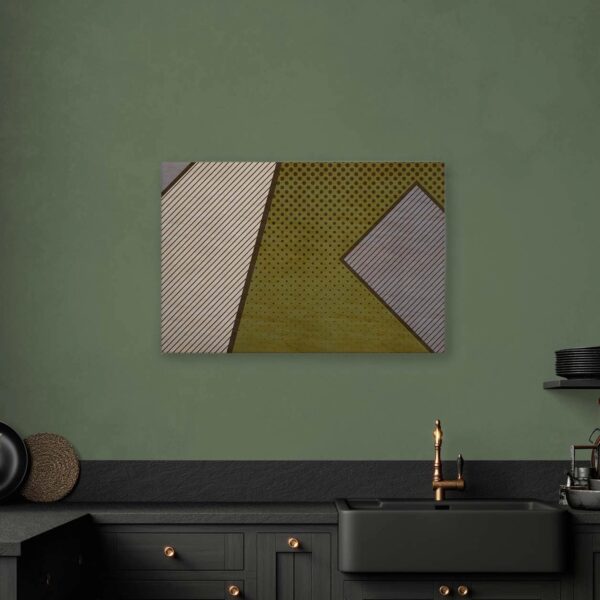 Bricoflor Pop Art Leinwand Bild Im Grafik Stil Modernes Wandbild Mit Geometrischem Muster In Grün Und Grau Grafikdesign Leinwandbild Für Büro