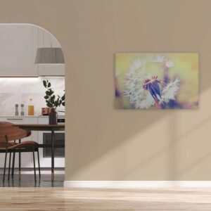 Bricoflor Pusteblume Leinwand Im Querformat Sommer Wandbild Ideal Für Schlafzimmer Und Flur Canvas Blumenbild Auf Keilrahmen In Grün Und Blau