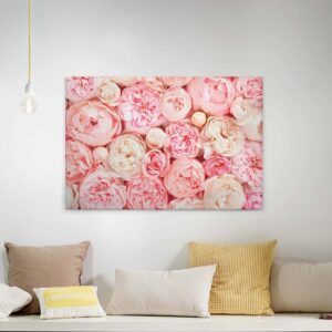 Bricoflor Rosa Leinwandbild Mit Pfingstrosen Romantisches Wandbild Für Schlafzimmer Und Badezimmer Canvas Keilrahmenbild Mit Rosen In Pastell Rosa
