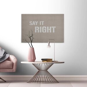Bricoflor Say It Right Spruch Auf Leinwand Im Industrial Style Wandbild Mit Stein Design In Grau Und Weiß Wohnzimmer Und Schlafzimmer Leinwandbild