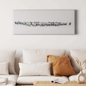 Bricoflor Schaf Bild In Winterlandschaft Tierfotografie Bild Auf Leinwand Ideal Für Schlafzimmer Weißes Wandbild Mit Tier Motiv Im Winter Stil