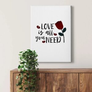 Bricoflor Schlafzimmer Bild Mit Spruch Romantisches Wandbild In Schwarz Weiß Mit Rosen Modernes Leinwandbild Im Hochformat Mit Tattoo Design