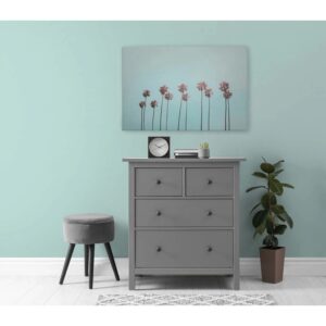 Bricoflor Schlafzimmer Und Badezimmer Bild Mit Palmen An Strand Deko Wandbild In 120 X 80 Cm Hellblau Hollywood Leinwandbild