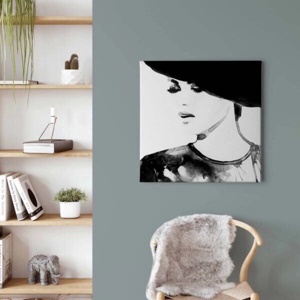 Bricoflor Schwarz Weiß Wandbild Mit Frauen Motiv Aquarell Porträt Im 60Er Jahre Stil Retro Leinwandbild Ideal Für Jugendzimmer Und Schlafzimmer