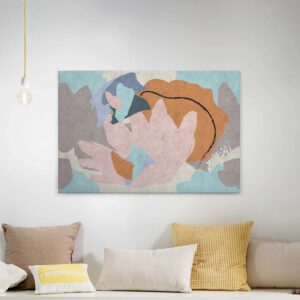 Bricoflor Skandinavisches Leinwandbild In Pastellfarben Wohn Und Schlafzimmer Bild Auf Leinwand Im Scandi Stil Modernes Wandbild Mit Abstraktem Muster