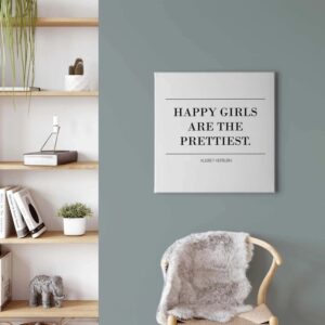 Bricoflor Spruch Bild Auf Leinwand Klassisches Schwarz Weiß Bild Mit Zitat Modernes Wandbild Mit Schriftzug Ideal Für Mädchenzimmer Und Schlafzimmer