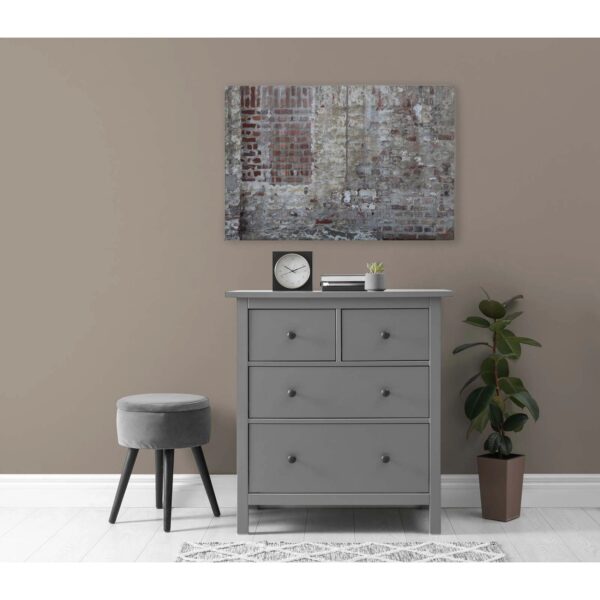 Bricoflor Steinwand Bild 90 X 60 Cm Im Wandbild Industrial Style Im Used Look Leinwandbild In Steinoptik Ideal Für Wohnzimmer