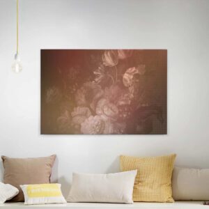 Bricoflor Stillleben Bild Auf Leinwand In Altrosa Und Rot Blumen Wandbild Im Ölgemälde Stil Canvas Leinwandbild Mit Tulpen Und Rosen In Malve