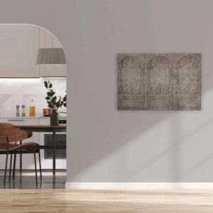 Bricoflor Stuck Bild In Grau 3D Wandbild In Betonoptik 120 X 80 Cm Leinwandbild Mit Schloss Motiv Für Wohnzimmer Und Schlafzimmer