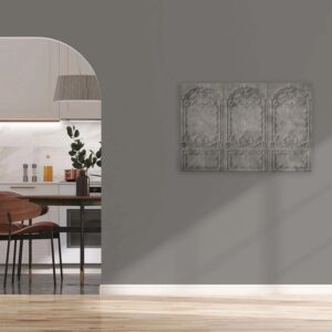 Bricoflor Stuck Wanddekoration Leinwandbild Mit Schloss Motiv 120 X 80 Cm Wandbild In Betonoptik Grau 3D Leinwand Für Schlafzimmer