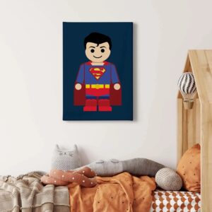 Bricoflor Superman Bild Für Kinderzimmer Superhelden Leinwand Bild Ideal Für Jungenzimmer Wandbild In Rot Und Blau Für Kinder