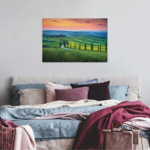 Bricoflor Toskana Auf Leinwand Wohnzimmer Und Küchenbild Mit Mediterraner Landschaft Buntes Italien Wandbild Auf Canvas Und Keilrahmen