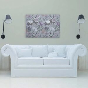 Bricoflor Tropisches Bild Hawaii Blumen Monstera Und Schmetterling Leinwandbild Hellgrau In 90 X 60 Cm Dschungel Wandbild Modern