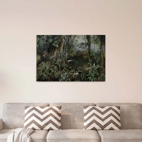 Bricoflor Urwald Gemälde Auf Leinwand In Grün Keilrahmen Bild Mit Dschungel Gemalt Regenwald Wandbild Ideal Für Wohnzimmer Und Schlafzimmer