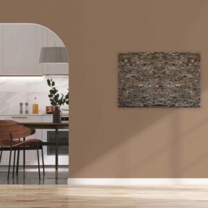 Bricoflor Vintage Bild Mit Burg Motiv Leinwandbild In Steinoptik 90 X 60 Cm Ideal Für Küche Und Wohnzimmer Mauer Wandbild Braun