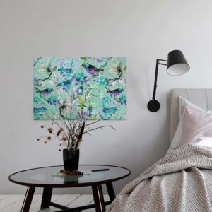 Bricoflor Vogel Wandbild In Schwarz Und Weiß Moderne Leinwand Für Wohnzimmer Und Schlafzimmer Leinwandbild Mit Vögeln Und Blumen Auf Keilrahmen