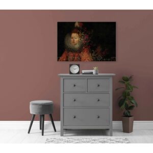 Bricoflor Wandbild 120 X 80 Cm Gemälde Leinwand Mit Frau Ausgefallenes Bild Mit Portrait Schwarz Rot Ideal Für Schlafzimmer