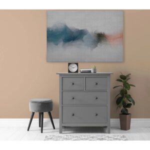 Bricoflor Wandbild 90X60 Cm Quer Deko Leinwandbild Für Büro Und Schlafzimmer Bild Mit Farbverlauf In Weiß Blau Rot Auf Leinwand