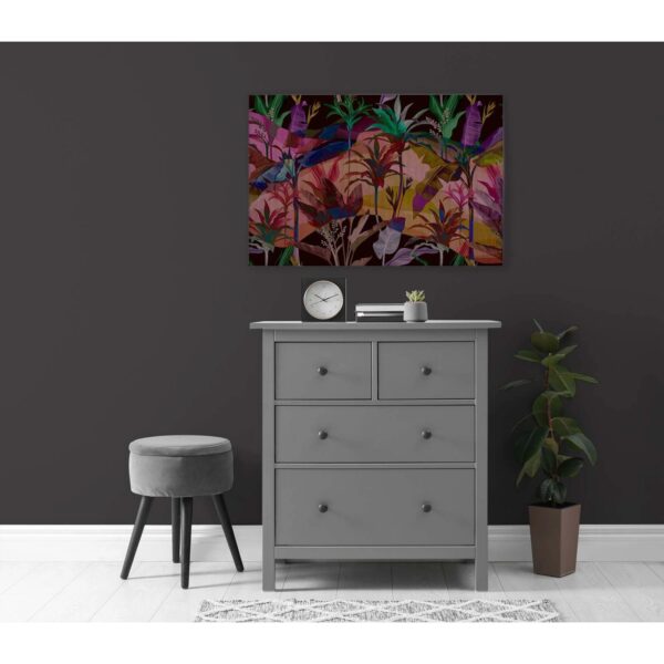 Bricoflor Wandbild Bunt Quer Leinwandbild Mit Dschungel Motiv 90 X 60 Cm Leinwand In Neonfarben Ideal Für Wohnzimmer Und Büro