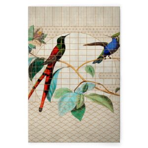 Bricoflor Wandbild Bunte Vögel Im Art Déco Stil 20Er Jahre Leinwandbild Mit Vögeln In Käfig Ideal Für Wohnzimmer Und Schlafzimmer