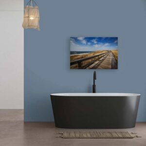 Bricoflor Wandbild Dünen Strand Meer Leinwandbild Ostsee Motiv Deko Bild Maritim Für Wohnzimmer Und Schlafzimmer 120 X 80 Cm