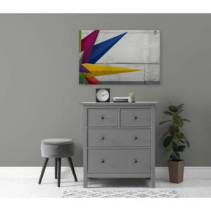 Bricoflor Wandbild Für Jugendzimmer Von Jungen Und Mädchen Grafisches Leinwandbild In Betonoptik Bunt In 120 X 80 Cm Modern