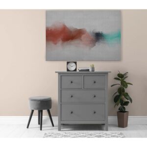 Bricoflor Wandbild Im Querformat Leinwandbild Mit Farbverlauf In Blau Rot Deko Bild Modern Ideal Für Büro Und Wohnzimmer