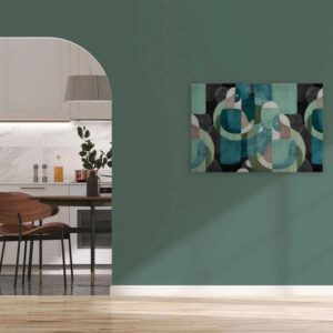 Bricoflor Wandbild Im Retro Stil Mid Century Bild Auf Leinwand Mint Türkis Kunst Leinwandbild Abstrakt Für Bad Und Schlafzimmer