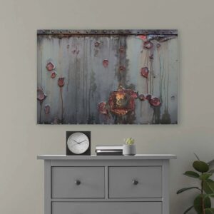 Bricoflor Wandbild In Metall Optik Grau Braun 90 X 60 Cm Leinwandbild Im Industrial Style Deko Bild In Rost Optik Für Wohnzimmer