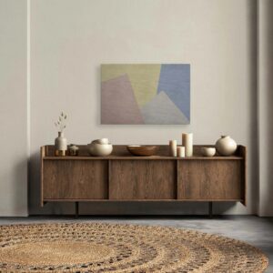 Bricoflor Wandbild In Pastellfarben Geometrisch Deko Bild Für Kinderzimmer Und Büro Modernes Leinwandbild In Holzoptik 120 X 80 Cm
