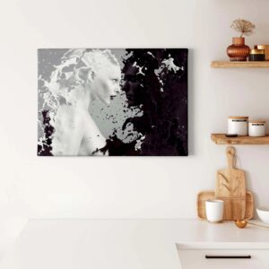 Bricoflor Wandbild In Schwarz Weiß Moderne Kunst Leinwand Bild Mit Personen Ausgefallenes Leinwandbild Ideal Für Küche Und Büro