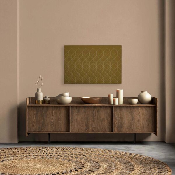 Bricoflor Wandbild In Senfgelb Gold Deko Bild Geometrisches Muster Für Büro Und Wohnzimmer Leinwandbild Skandinavisch 90 X 60 Cm