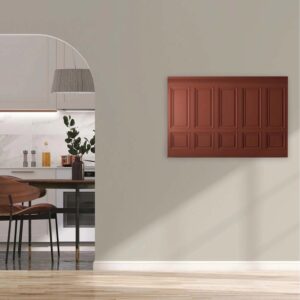 Bricoflor Wandbild In Terracotta 3D Bild Mit Wandvertäfelung In Kassetten Optik Modernes Leinwandbild 90 X 60 Cm Für Wohnzimmer