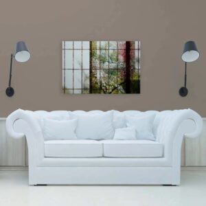 Bricoflor Wandbild Japanischer Garten In 120 X 80 Cm Fensterblick Leinwand Für Schlafzimmer Und Büro Spa Leinwandbild Asiatisch