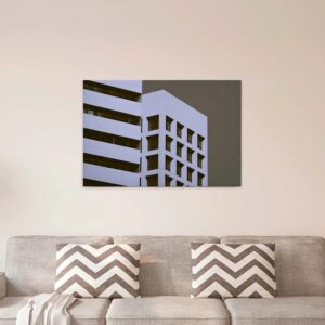 Bricoflor Wandbild Mit Architektur Design Leinwand Bild Im Bauhausstil In Grau Grafik Leinwandbild Auf Keilrahmen Ideal Für Büro Und Wohnzimmer
