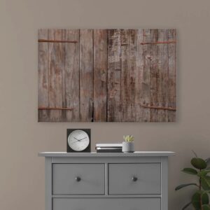 Bricoflor Wandbild Mit Brett Motiv Deko Bild Mit Scheune Braun Beige Landhaus Leinwandbild In 90 X 60 Cm Ideal Für Schlafzimmer
