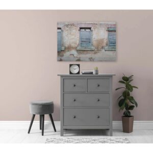 Bricoflor Wandbild Mit Fenstern Mediterran Vintage Leinwandbild Mit Lost Places 120 X 80 Cm Deko Bild Für Badezimmer Und Flur