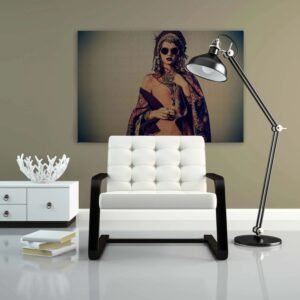 Bricoflor Wandbild Mit Frau Für Wohnzimmer Deko Bild Mit Frauengesicht Im Boho Chic Hippie Festival Leinwandbild In 120 X 80 Cm