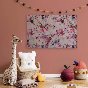 Bricoflor Wandbild Mit Kolibri Pink Rosa Romantisches Leinwandbild Mit Vögeln Exotisch Deko Bild Für Schlafzimmer In 120 X 80 Cm