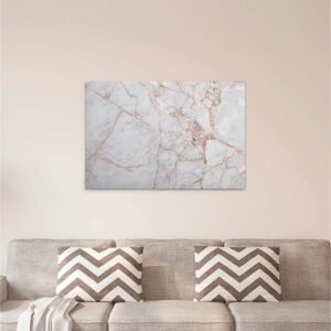 Bricoflor Wandbild Mit Marmor Motiv Ideal Für Badezimmer Und Schlafzimmer Marmor Leinwand Bild In Weiß Und Gold Auf Canvas Keilrahmen