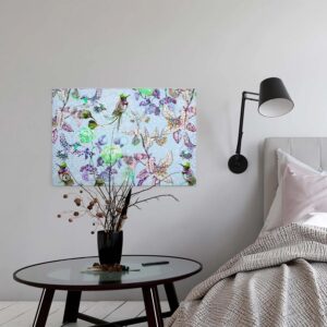 Bricoflor Wandbild Mit Vogel In Hellblau Leinwand Bild Mit Paradiesvogel Und Blättern Keilrahmen Bild Mit Mandala Im Grafischen Stil Für Schlafzimmer