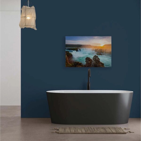 Bricoflor Wandbild Mit Wasserfall Für Badezimmer Und Schlafzimmer Leinwandbild Mit Natur Motiv In 90 X 60 Cm Deko Bild Querformat