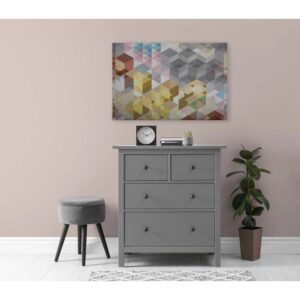 Bricoflor Wandbild Mit Würfeln Bunt Grafisches Leinwandbild Für Jugendzimmer Und Büro Deko Bild Geometrisch In 120 X 80 Cm